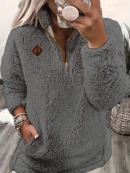 Half-Zip Pullover Dame – Afslappet Striktrøje med Lynlås