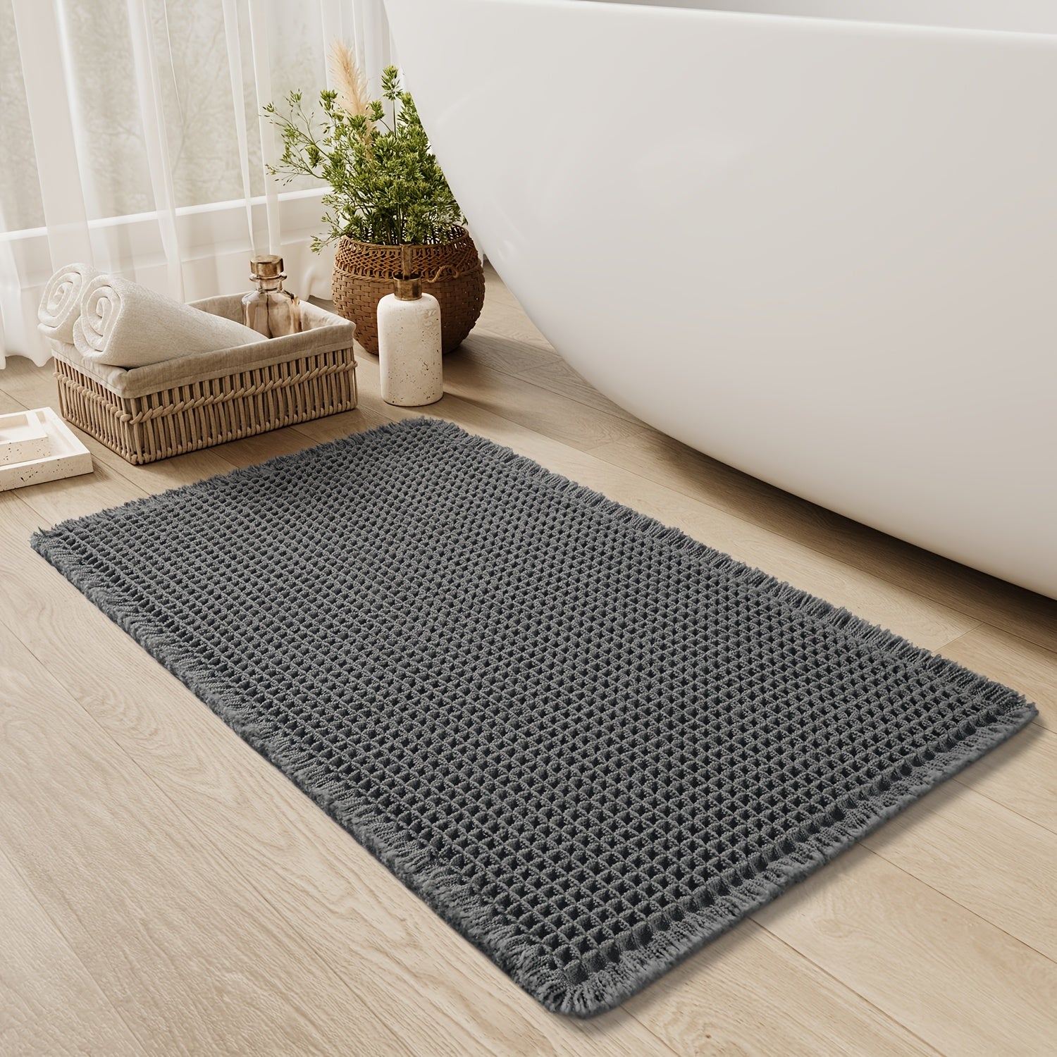 AbsorbEase | Skridsikker Bademåtte med Vaffeldesign 9