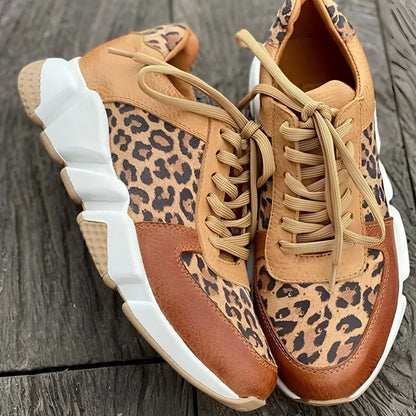 Leopard Sneakers Dame – Sneakers med Kraftig Sål og Leopardprint