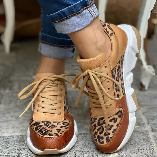 Leopard Sneakers Dame – Sneakers med Kraftig Sål og Leopardprint
