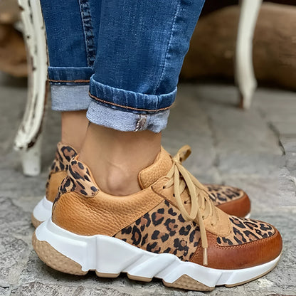 Leopard Sneakers Dame – Sneakers med Kraftig Sål og Leopardprint