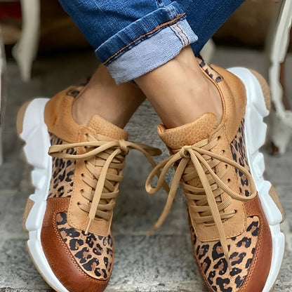 Leopard Sneakers Dame – Sneakers med Kraftig Sål og Leopardprint