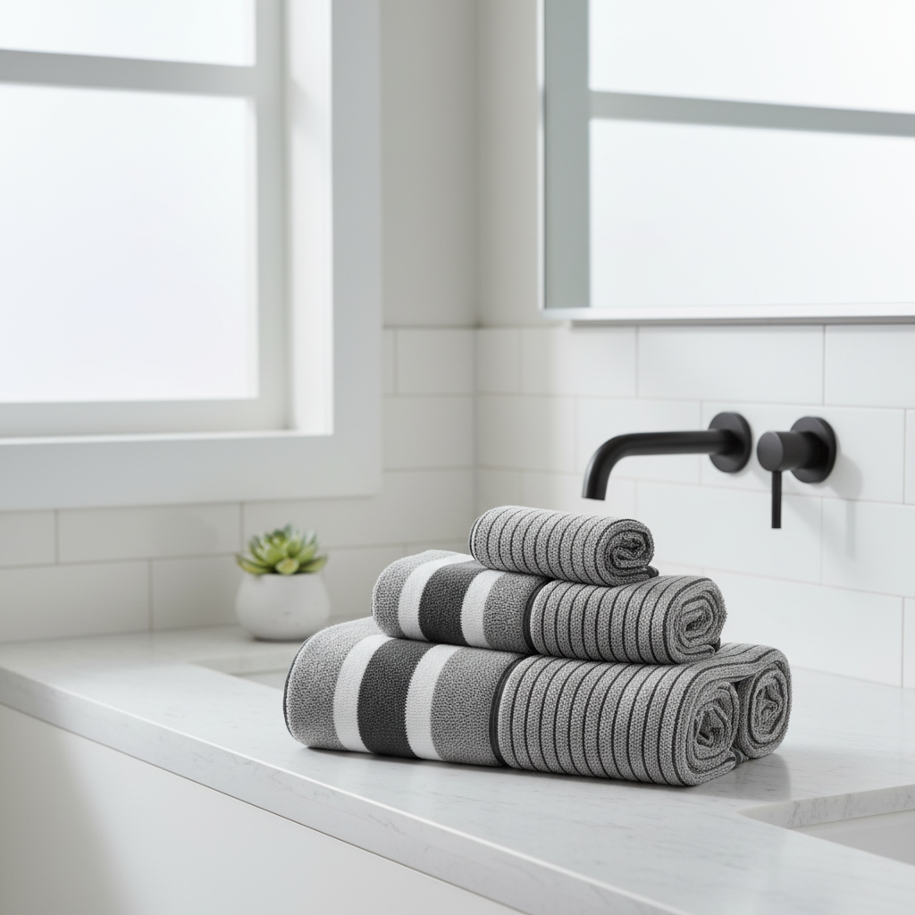 AquaPlush Badehåndklæde Sæt | 8-delt Håndklæder Set