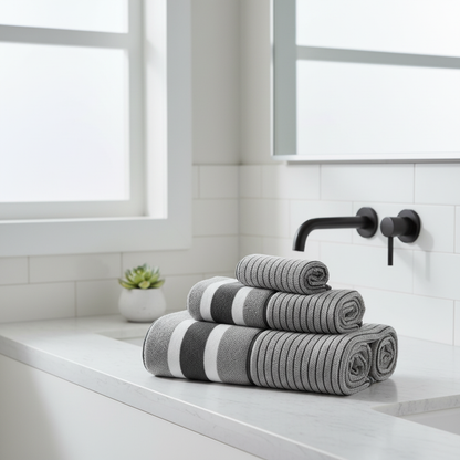 AquaPlush Badehåndklæde Sæt | 8-delt Håndklæder Set