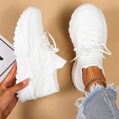 Sneakers Dame – Chunky Sko med Mesh og Snørebånd