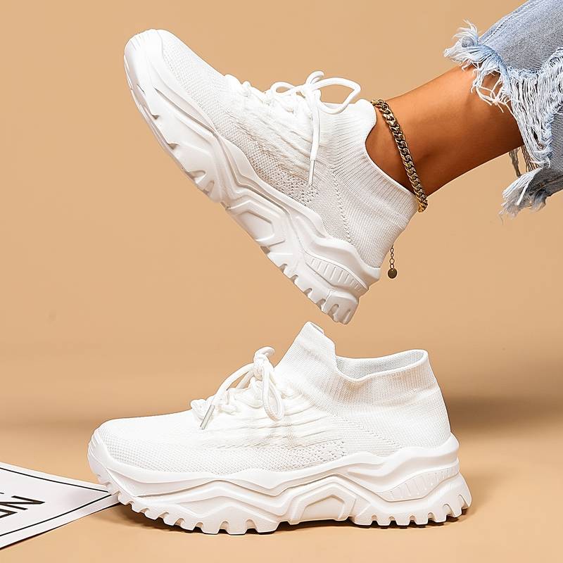 Sneakers Dame – Chunky Sko med Mesh og Snørebånd