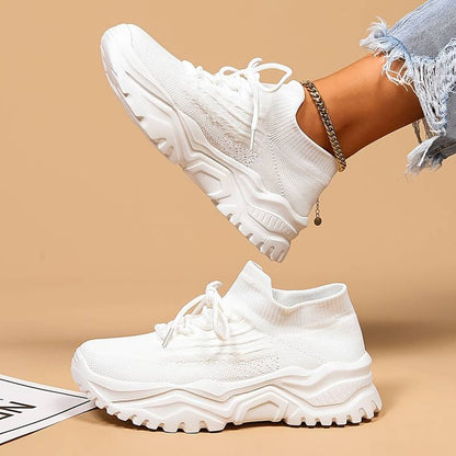 Sneakers Dame – Chunky Sko med Mesh og Snørebånd