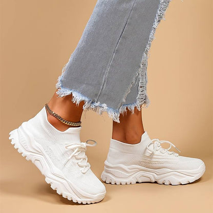 Sneakers Dame – Chunky Sko med Mesh og Snørebånd