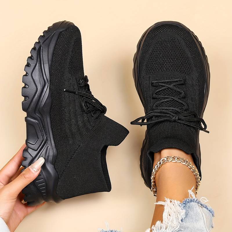 Sneakers Dame – Chunky Sko med Mesh og Snørebånd