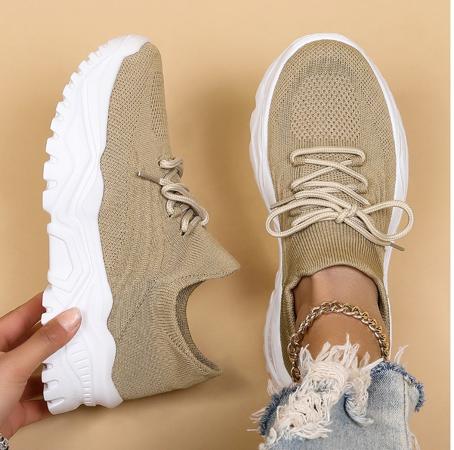 Sneakers Dame – Chunky Sko med Mesh og Snørebånd