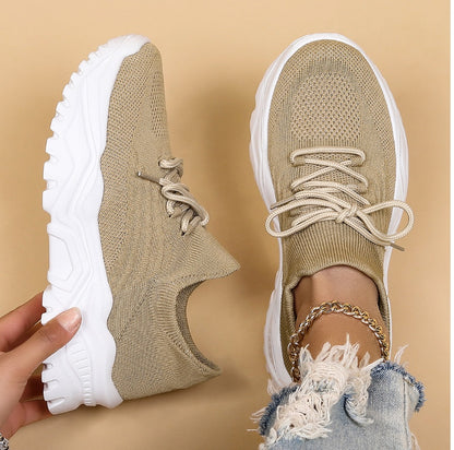 Sneakers Dame – Chunky Sko med Mesh og Snørebånd