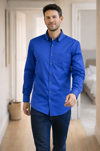 Skjorte Herre – Langærmet Casual Skjorte med Knapper