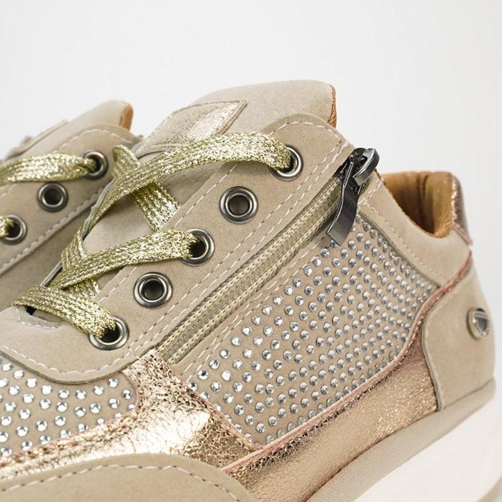 Glitrende Platform Sneakers Dame – Sneakers med Snøre