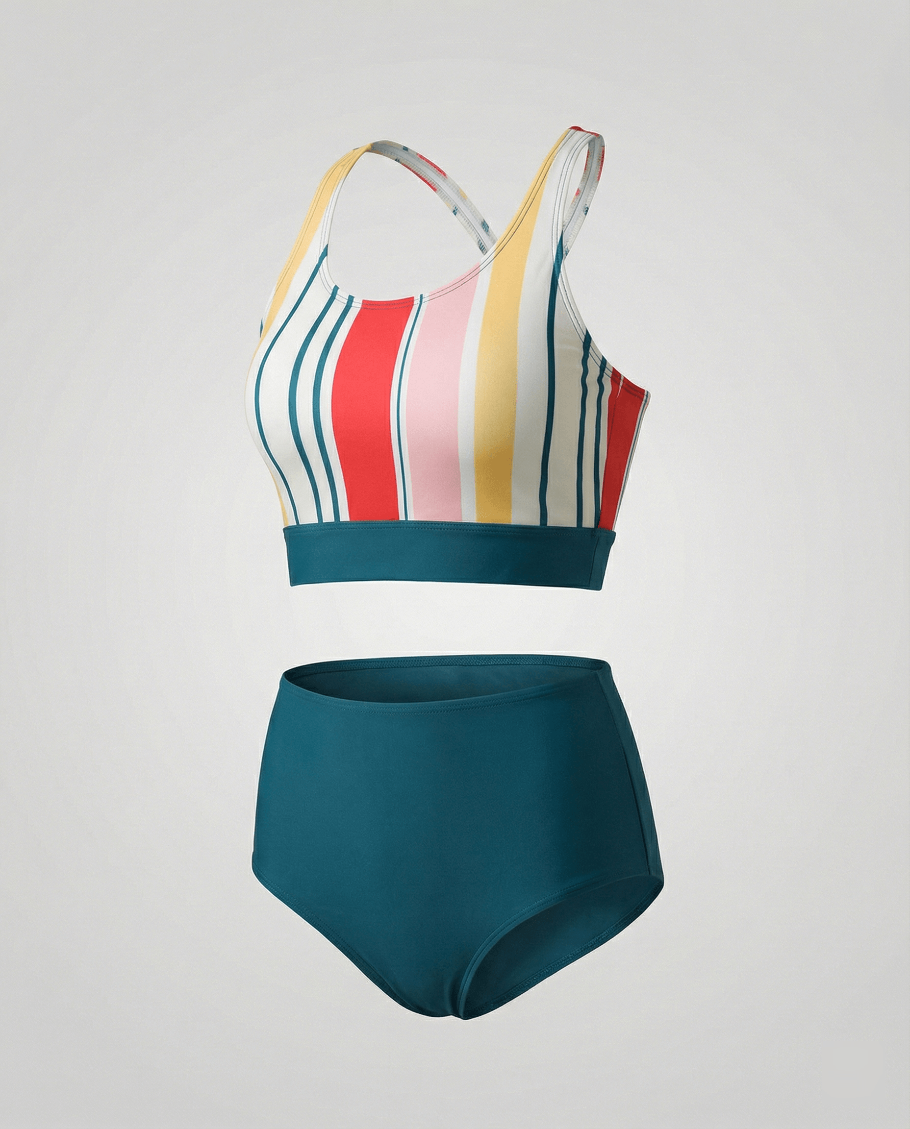 Sporty Bikini Sæt Dame – Tofarvet Bikini med Racerback Top – Oliven grøn