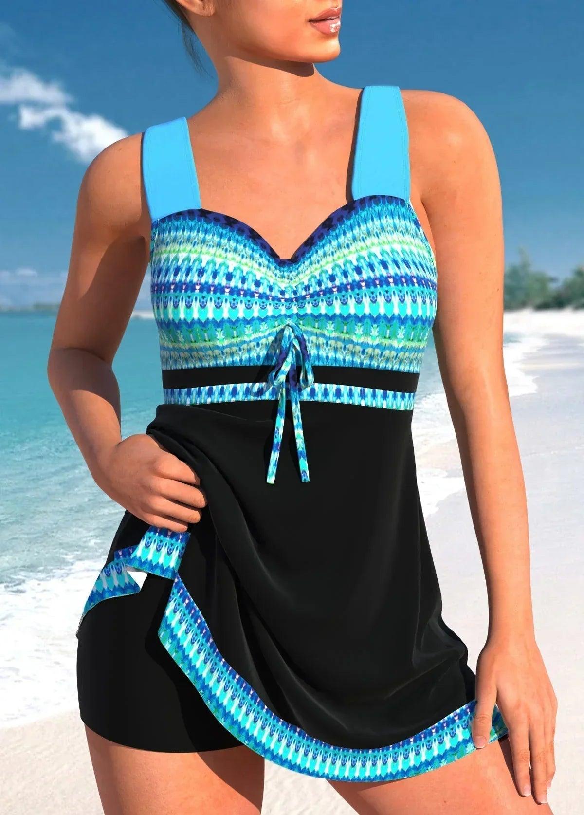 Badekjole Dame – Elegant Badedragt Kjole til Sommer – Marineblå