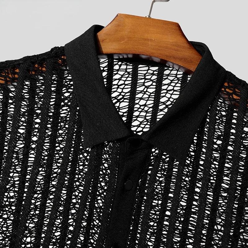 Mesh Skjorte Herre – Let Strand Shirt med Kort Ærme