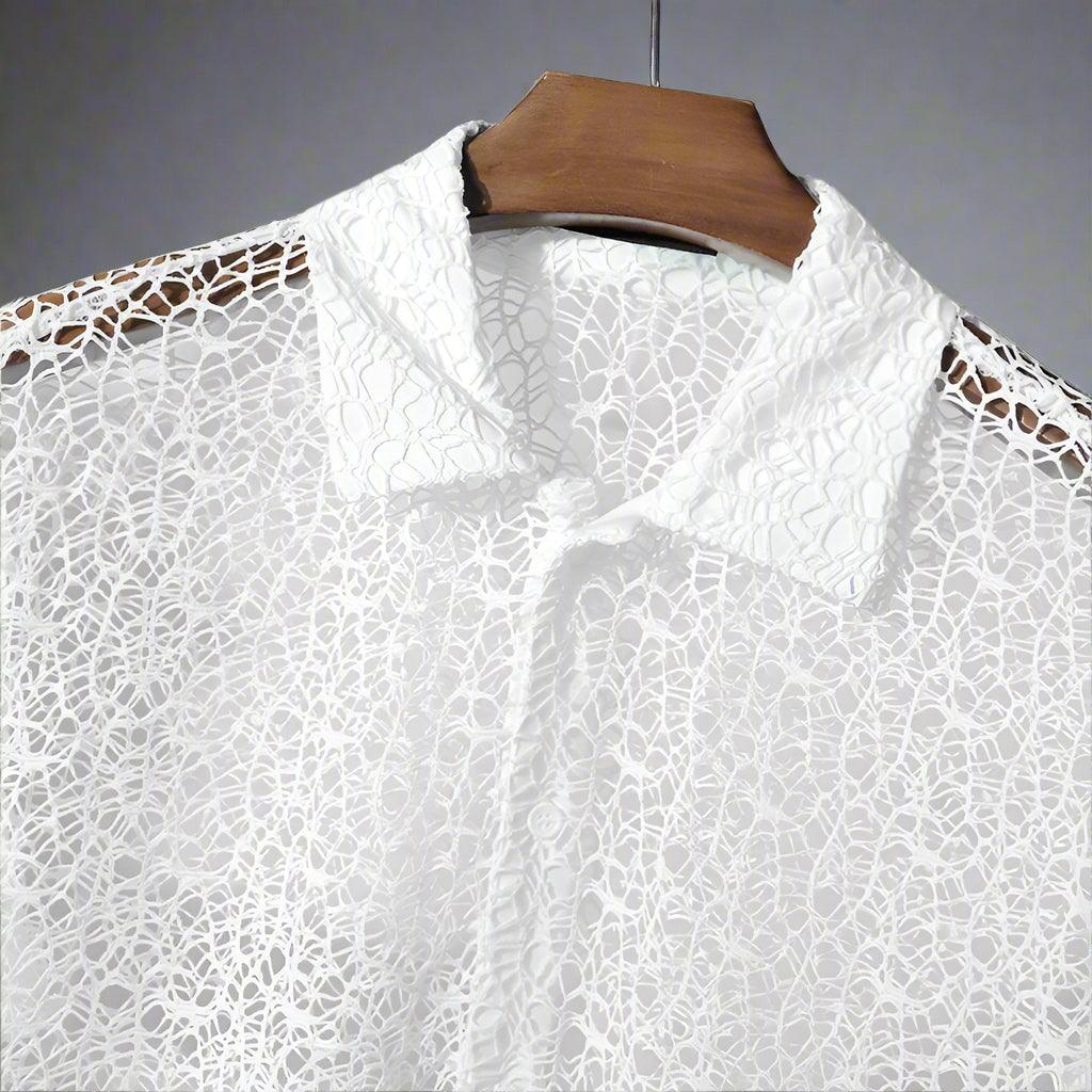 Mesh Skjorte Herre – Let Strand Shirt med Kort Ærme