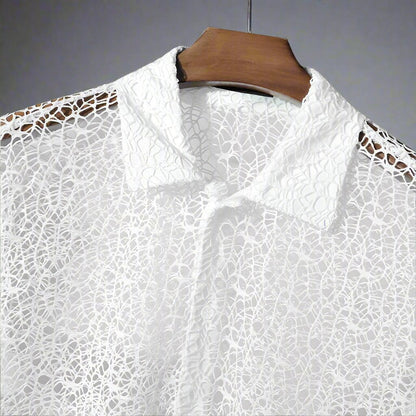 Mesh Skjorte Herre – Let Strand Shirt med Kort Ærme