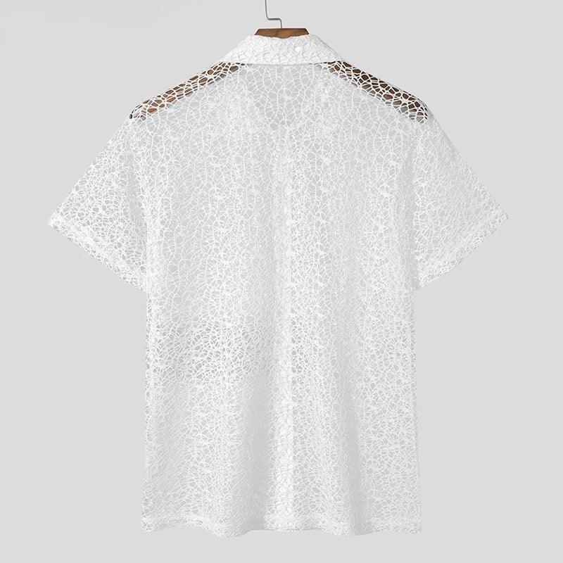 Mesh Skjorte Herre – Let Strand Shirt med Kort Ærme