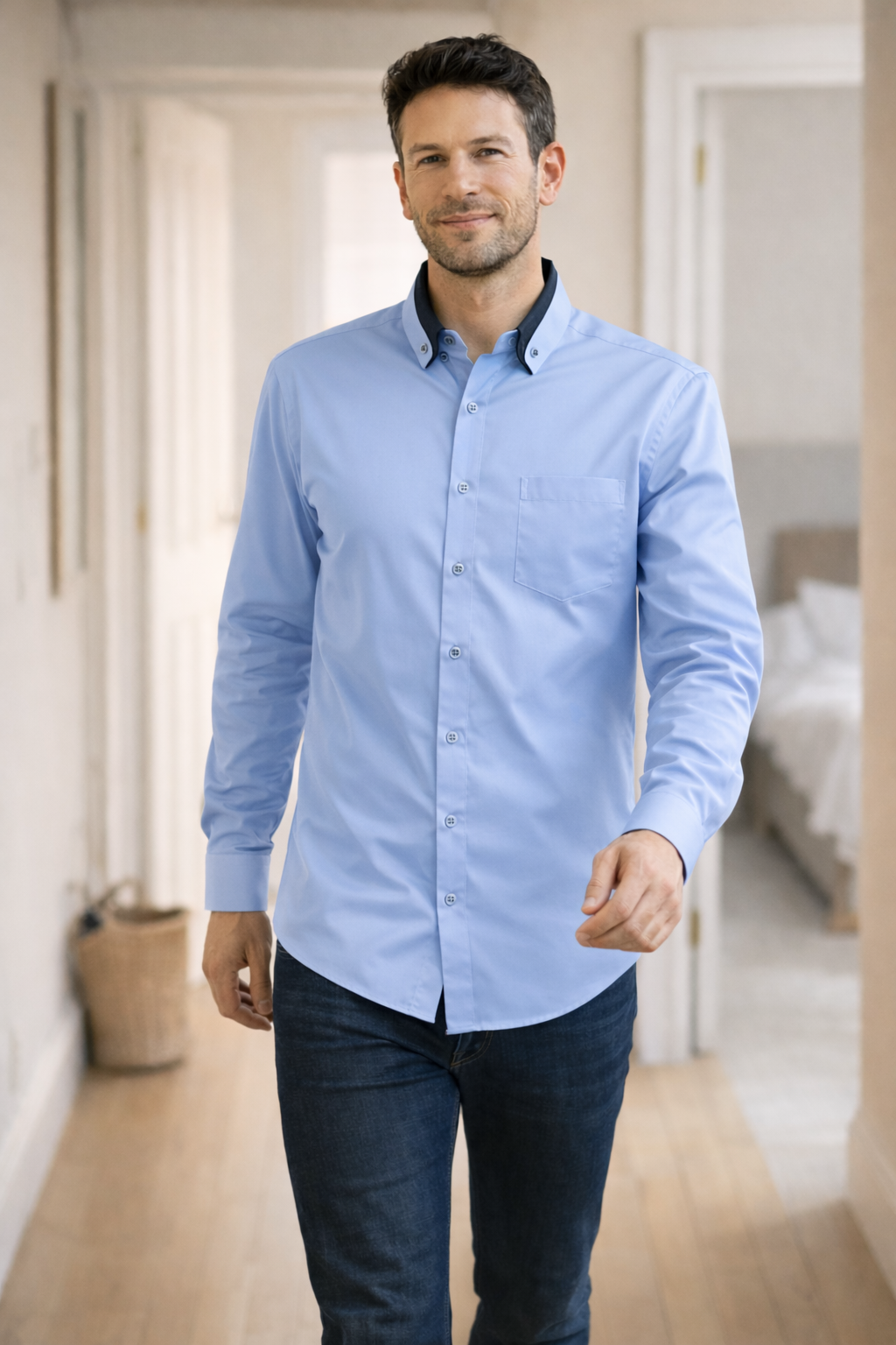 Skjorte Herre – Langærmet Casual Skjorte med Knapper