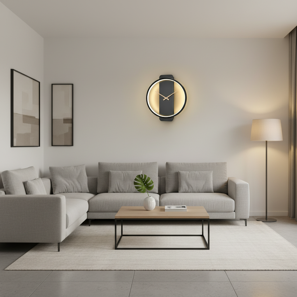 AuraTime | Minimalistisk Digital Vægur med LED-display