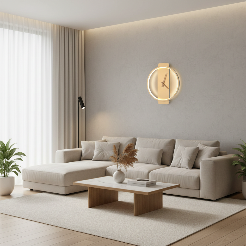 AuraTime | Minimalistisk Digital Vægur med LED-display