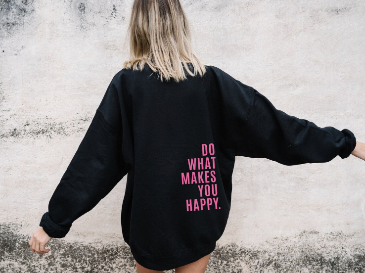 Hættetrøje Dame – Lyserød Casual Hoodie med Bogstavprint