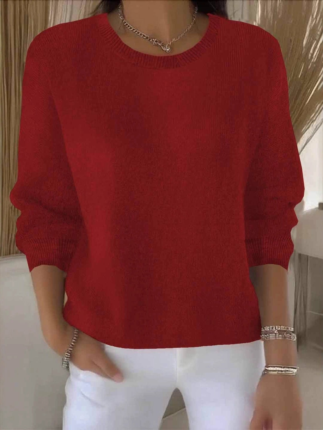 Striktrøje Dame – Afslappet Pullover til Hverdag