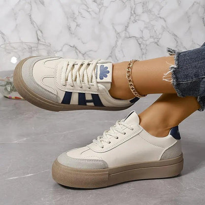 Sneakers Dame – Platform Sko med Snørebånd og Retro Design