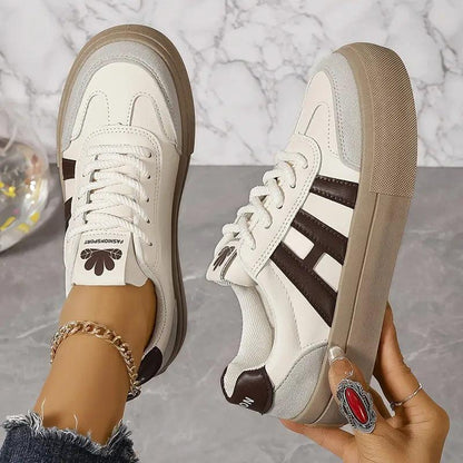 Sneakers Dame – Platform Sko med Snørebånd og Retro Design