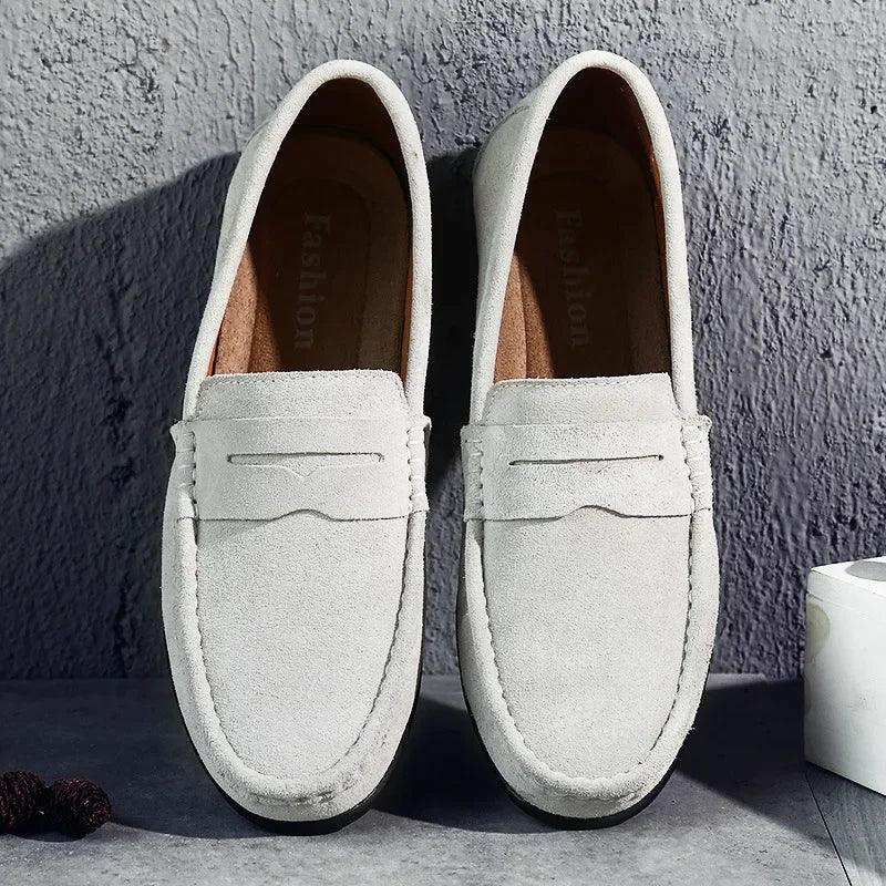 Loafers Herre – Klassiske Penny Loafers i Ruskindslook