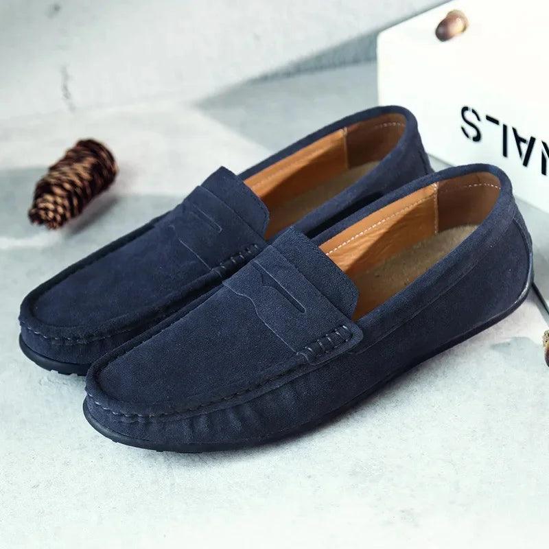 Loafers Herre – Klassiske Penny Loafers i Ruskindslook