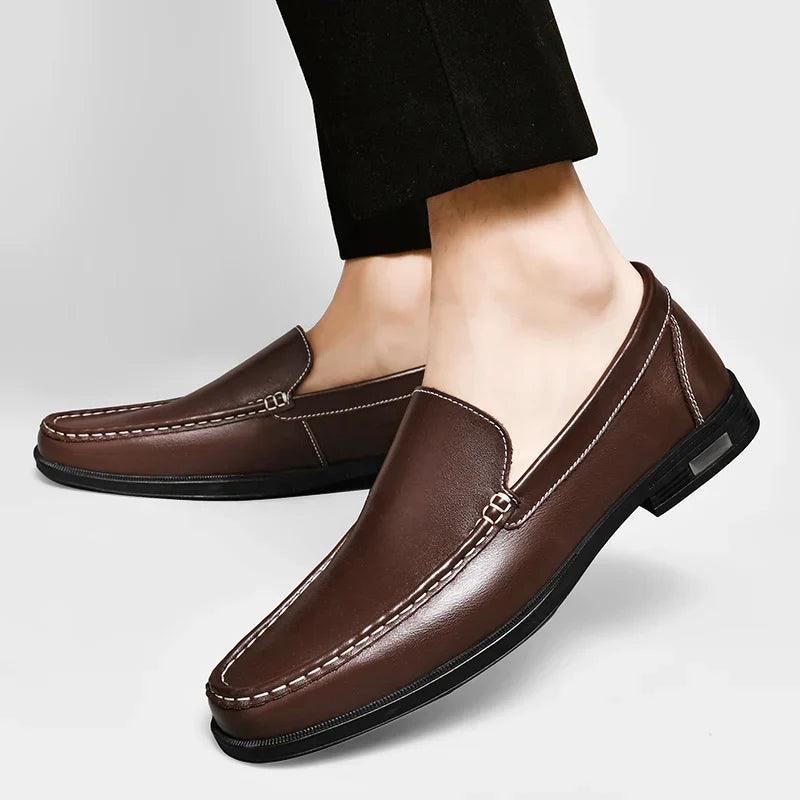 Loafers Herre – Klassiske Sko i Læderlook med Moc-Toe
