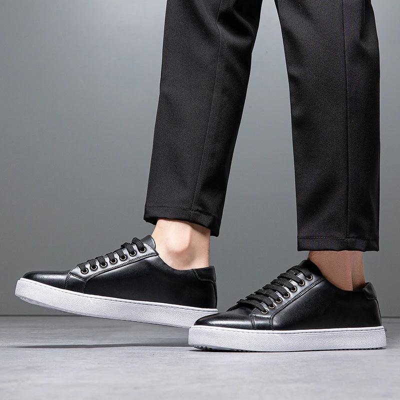 Sneakers Herre – Pæne Lace-Up Sko i Læderlook