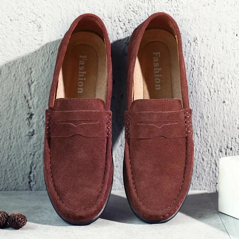 Loafers Herre – Klassiske Penny Loafers i Ruskindslook