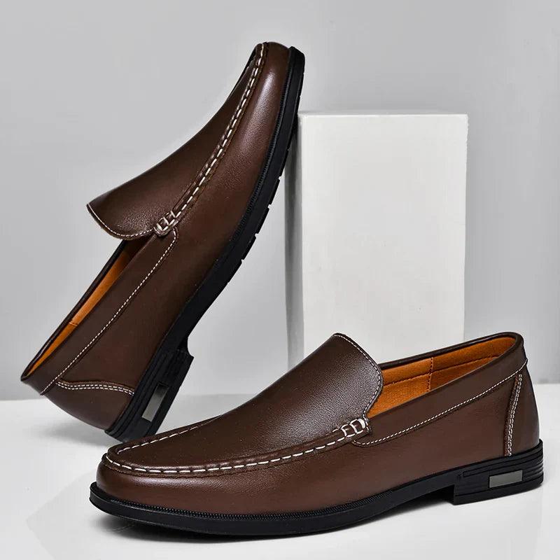 Loafers Herre – Klassiske Sko i Læderlook med Moc-Toe