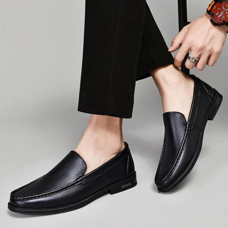 Loafers Herre – Klassiske Sko i Læderlook med Moc-Toe