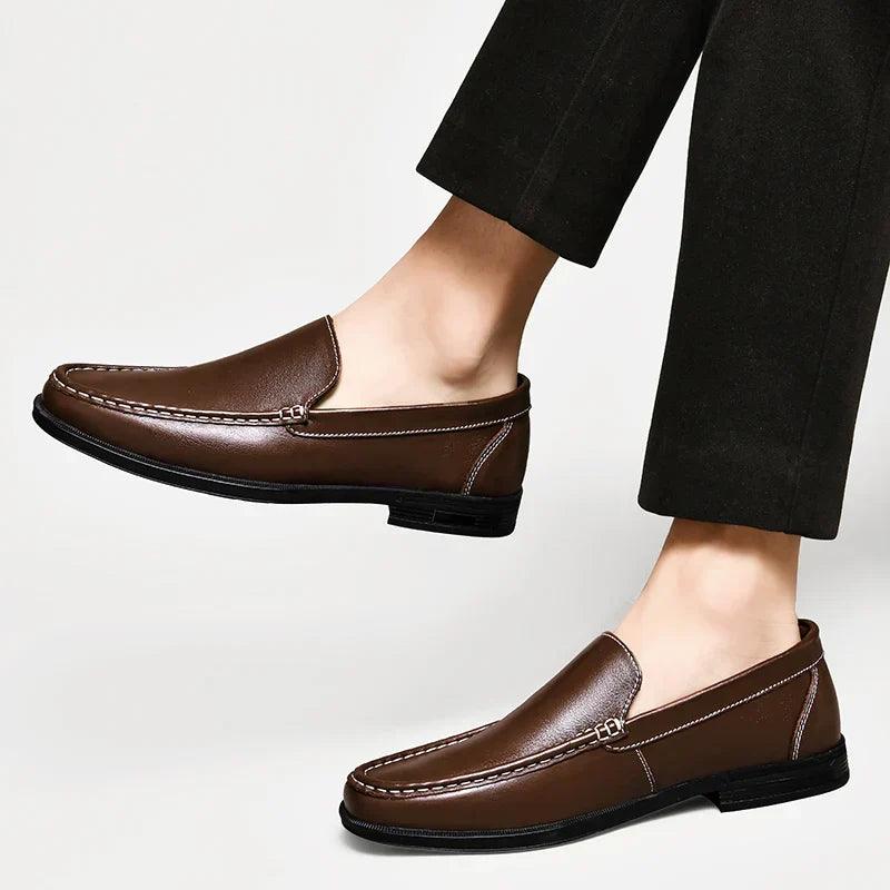 Loafers Herre – Klassiske Sko i Læderlook med Moc-Toe