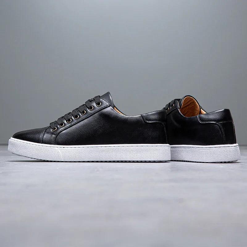 Sneakers Herre – Pæne Lace-Up Sko i Læderlook