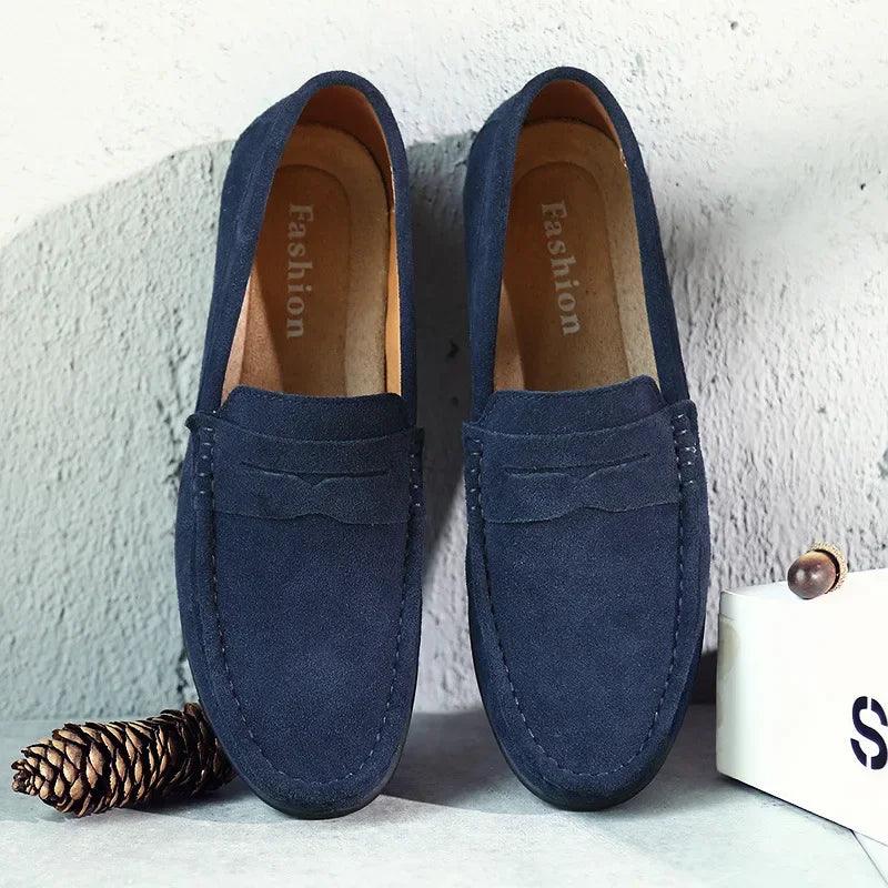 Loafers Herre – Klassiske Penny Loafers i Ruskindslook