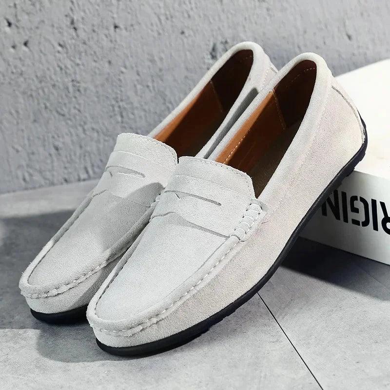 Loafers Herre – Klassiske Penny Loafers i Ruskindslook