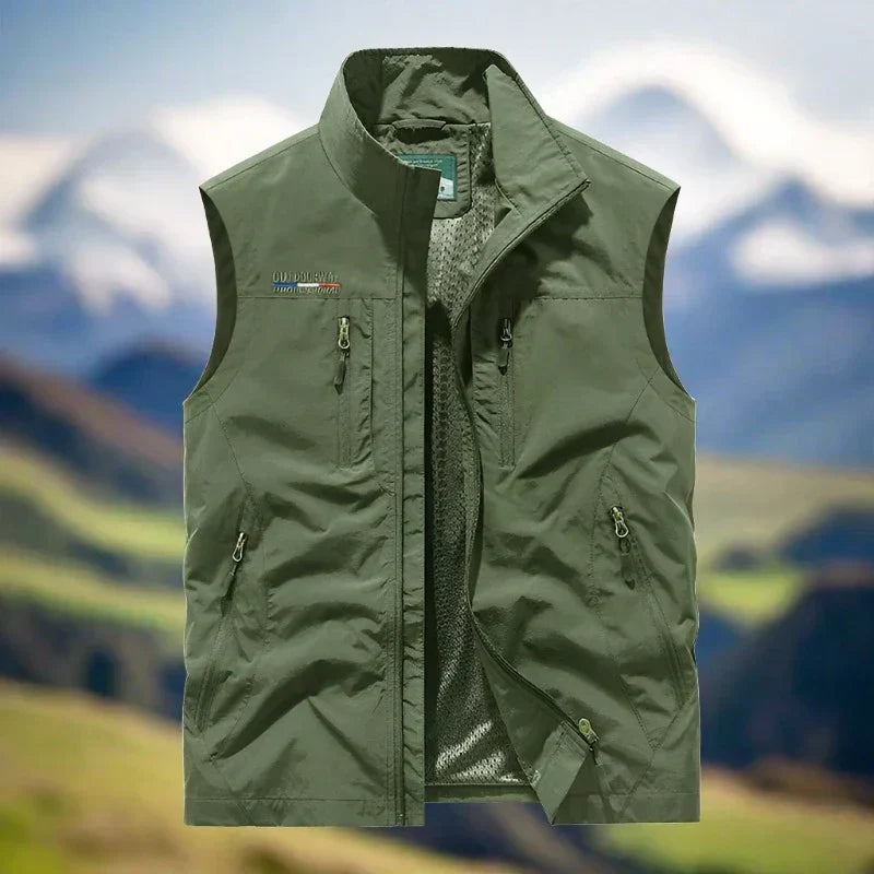 Outdoor Vest Herre – Multifunktionel Vest med Lynlås og Lommer
