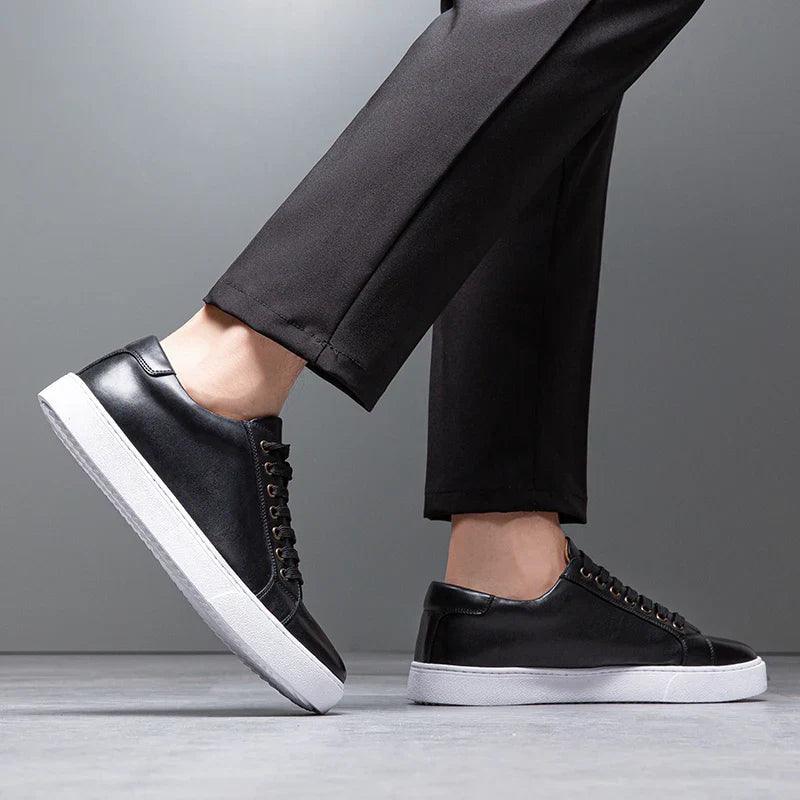 Sneakers Herre – Pæne Lace-Up Sko i Læderlook