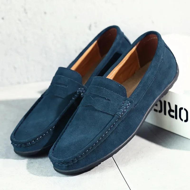 Loafers Herre – Klassiske Penny Loafers i Ruskindslook