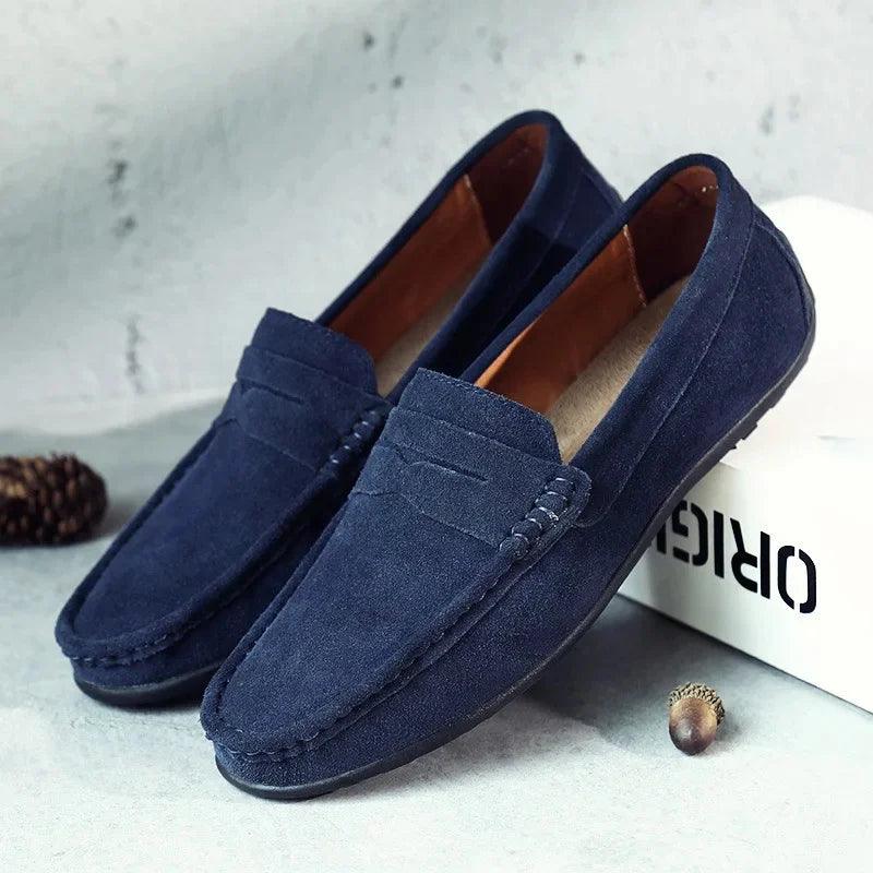 Loafers Herre – Klassiske Penny Loafers i Ruskindslook