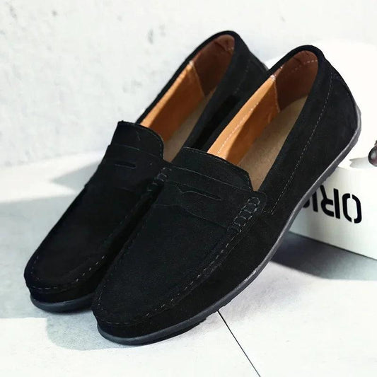 Loafers Herre – Klassiske Penny Loafers i Ruskindslook