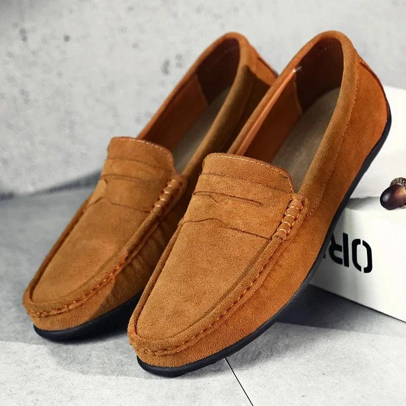 Loafers Herre – Klassiske Penny Loafers i Ruskindslook