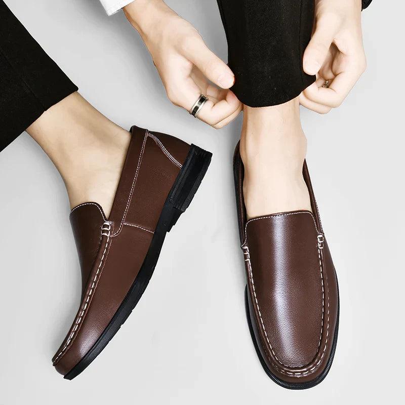 Loafers Herre – Klassiske Sko i Læderlook med Moc-Toe