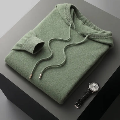 Merino Hoodie Dame – Brun Strik Hættetrøje i Blød Uldblanding