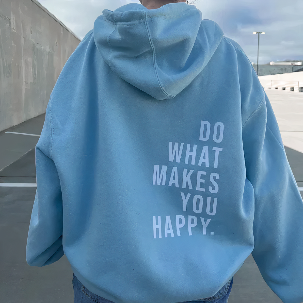 Hættetrøje Dame – Lyserød Casual Hoodie med Bogstavprint